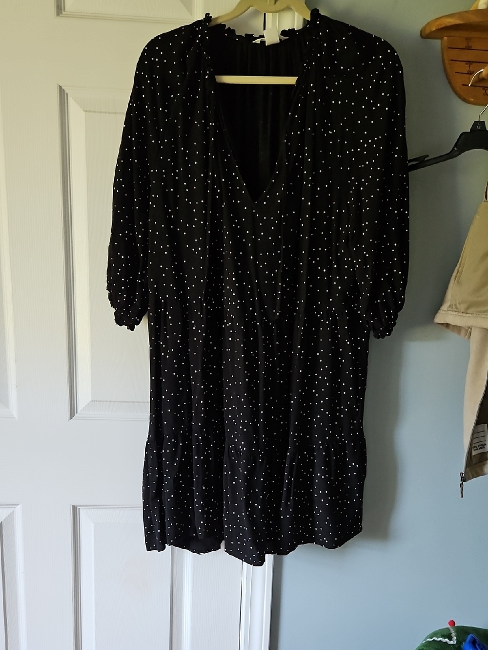 H&M Black Polka Dot Midi Dress